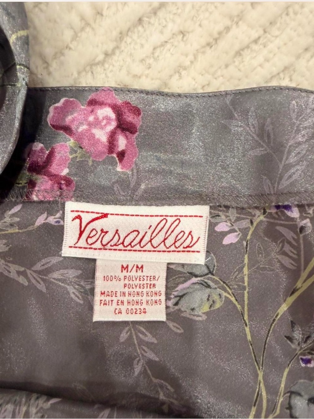 Vintage Versailles Floral Satin Mini Slip Dress - Picture 4 of 6